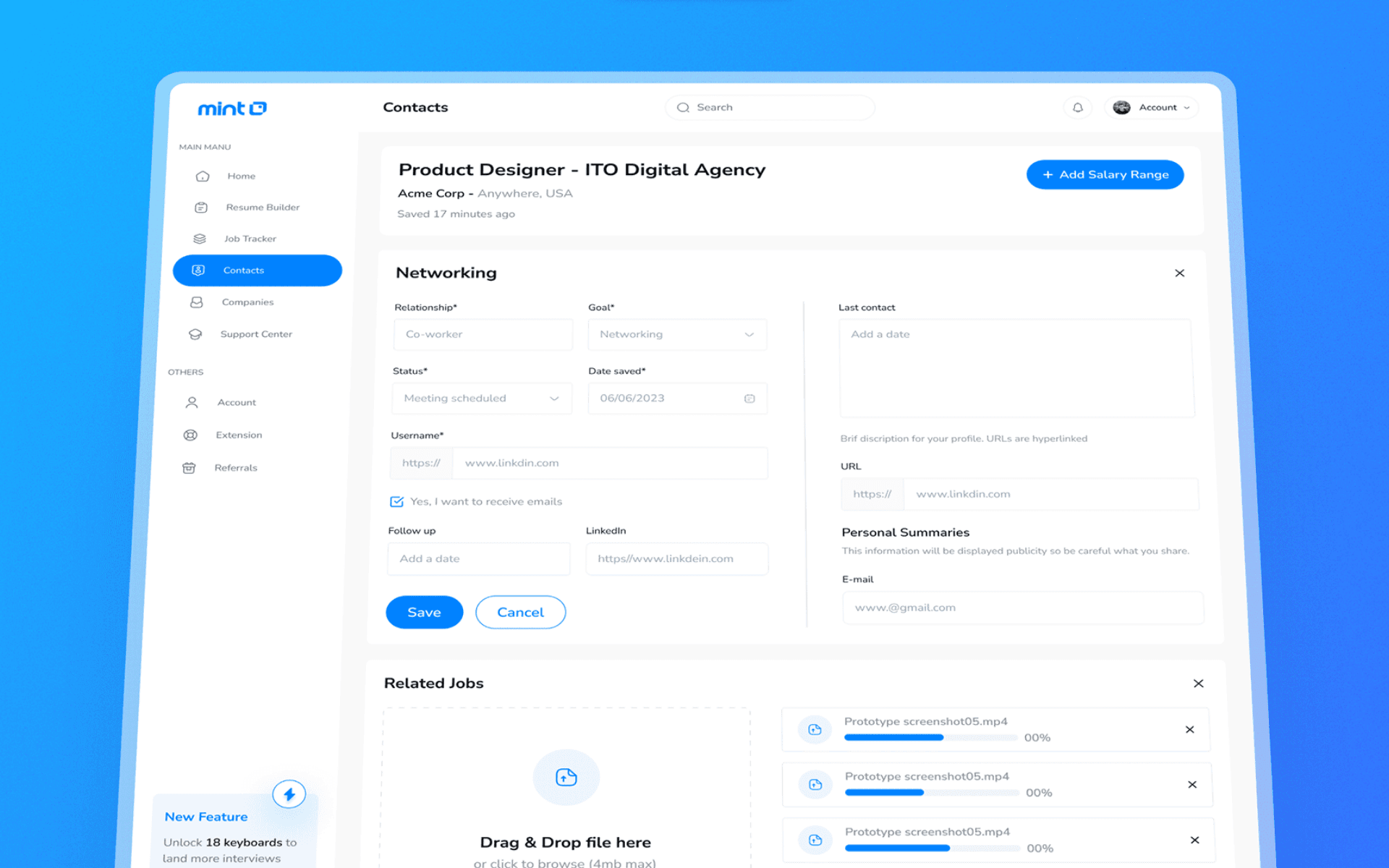 Minto dashboard